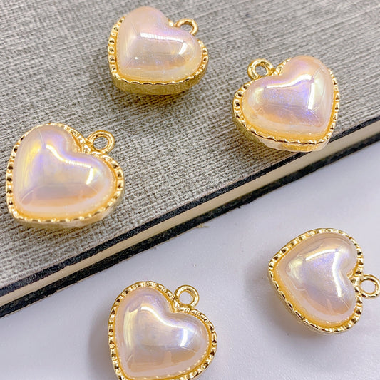 Starry sky color mermaid Ji high-grade small heart pendant clothing backpack pendant diy jewelry hanging 5 pieces