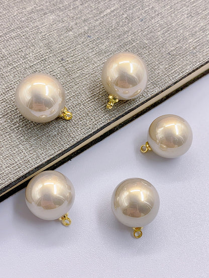 New alloy head large round bead Pearl accessories DIY jewelry clothing pendant abs imitation pearl high highlight round bead hanging