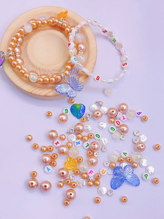 Fresh multi-color blend straight hole pearl diy jewelry beaded bracelet necklace accessories Pearl material bag