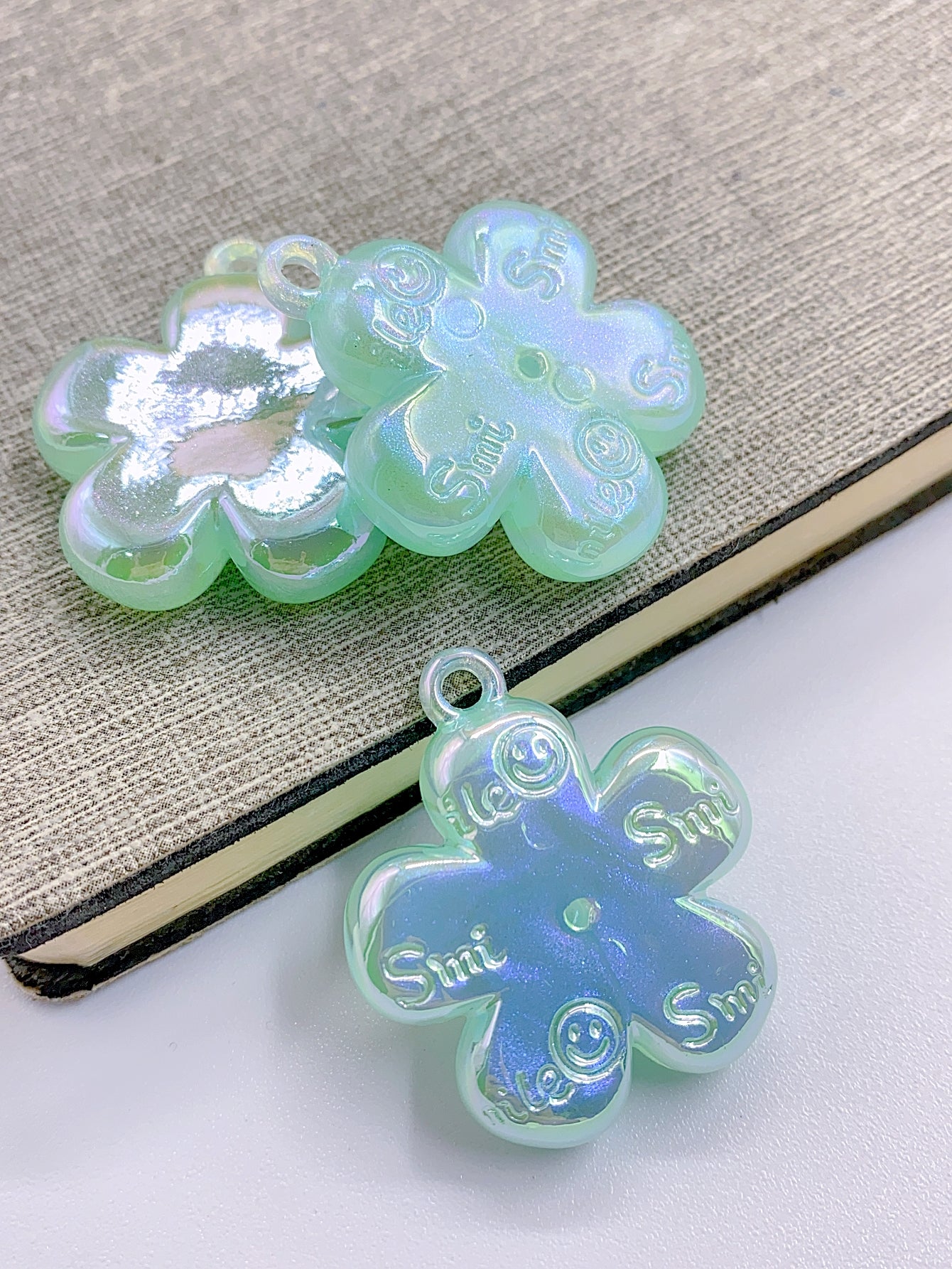 New colorful starry sky color five-petal flower pendant diy jewelry accessories accessories hanging