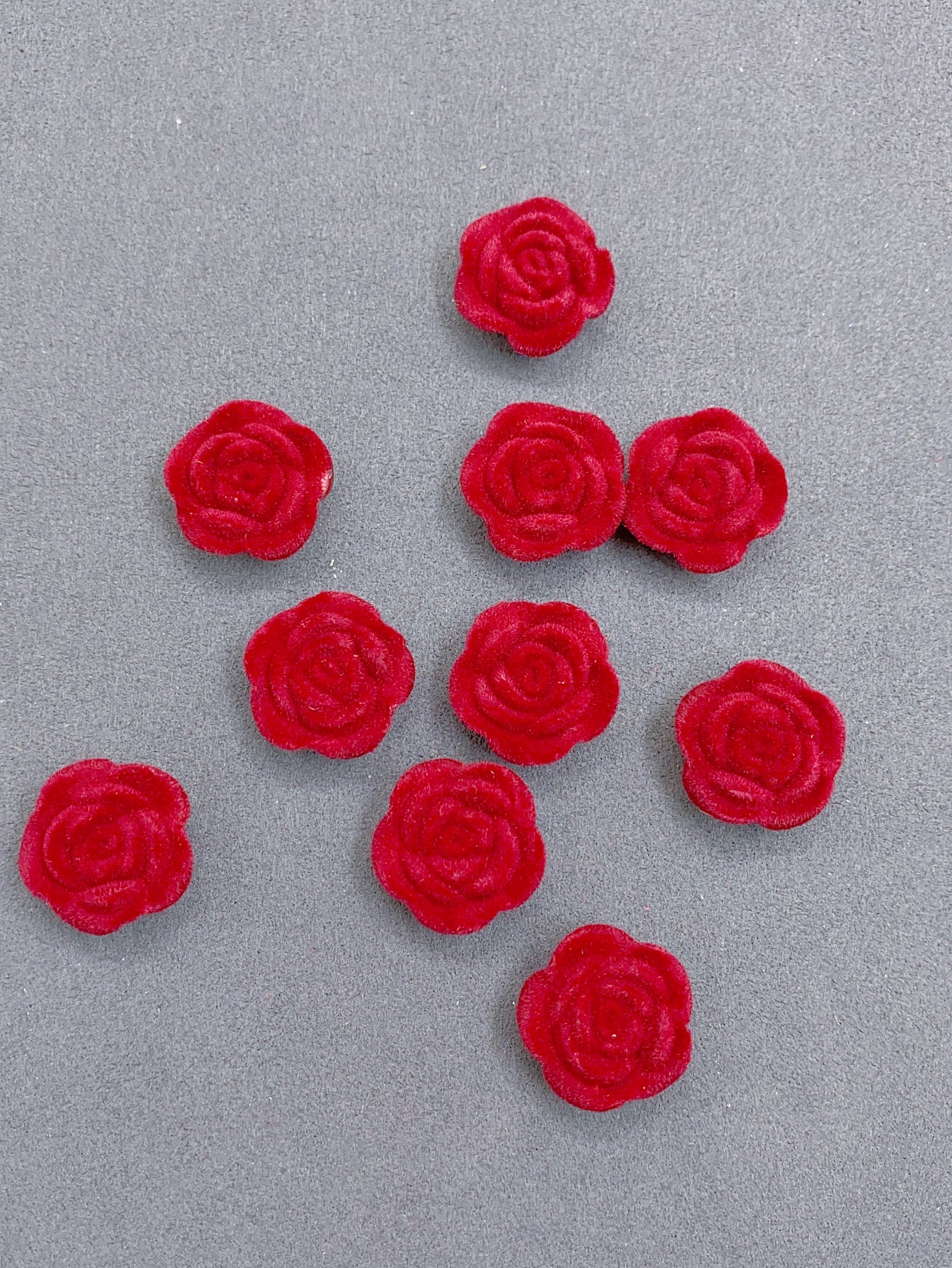 Acrylic solid color single hole straight hole flocking rose beads jewelry accessories hair accessories clothing accessories materials