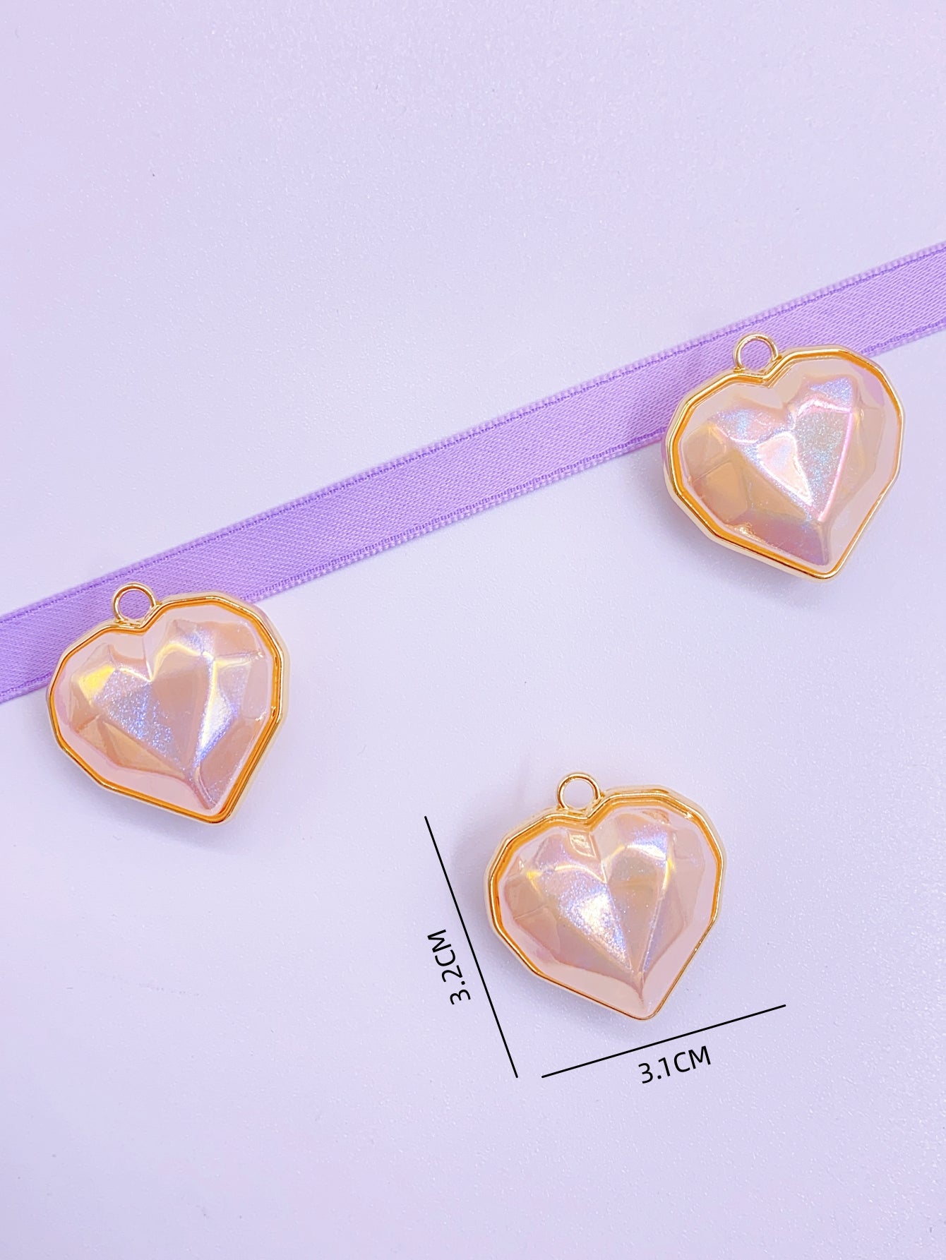 New high-grade large heart alloy hanging diy clothing necklace jewelry accessories beaded material heart crystal pendant