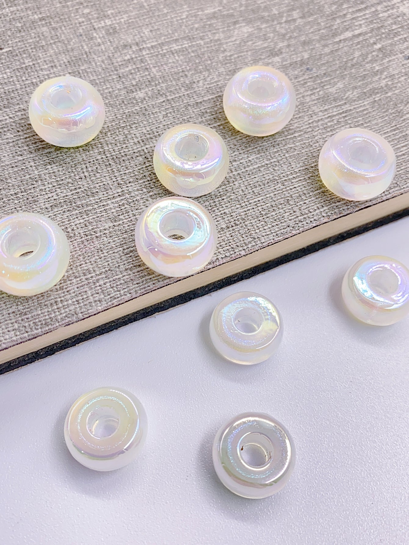 abs imitation pearl mermaid Star color series acrylic wheel bead flat bead color loose bead pendant necklace wearing bead jewelry 10 pieces