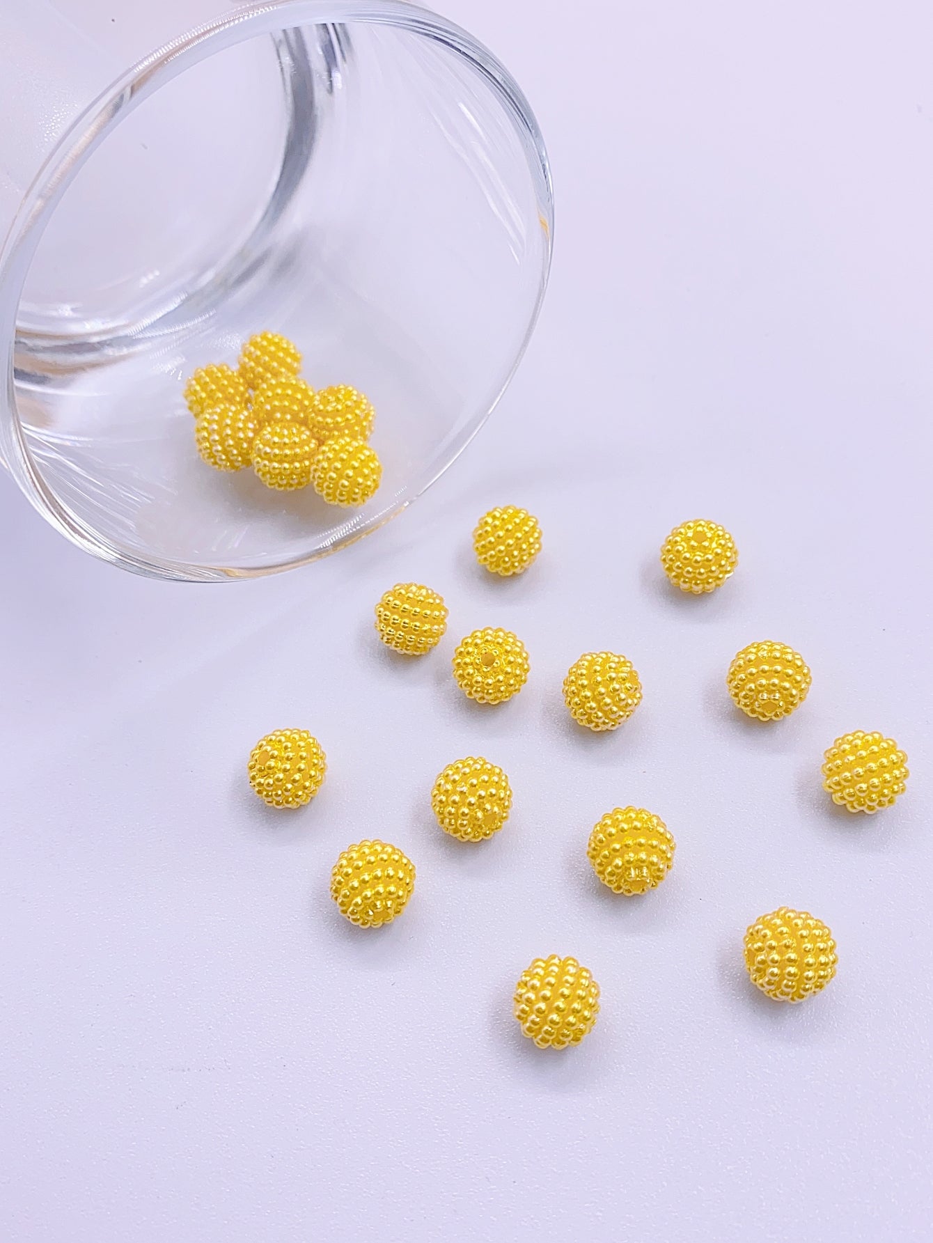 Imitation pearl arbutus ball straight hole round loose bead new colorful ABS pearl DIY jewelry accessories loose bead material