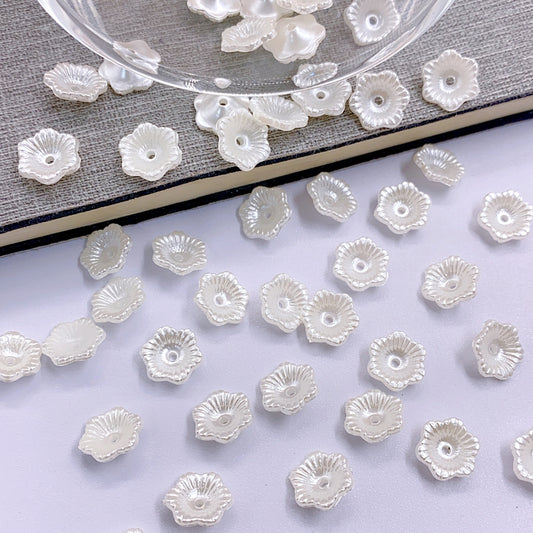 ABS Pearls Delicate Small flower straight hole diy jewelry accessories simulation flower straight hole dress flower accessories pearl