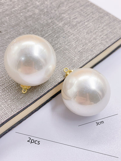 abs imitation pearl new fashion large round bead six claw alloy head hanging diy clothing jewelry accessories pendant pearl