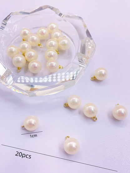 Highlight pearl button Round copper foot round bead button small button Dress Accessories Blouse dress decorative button