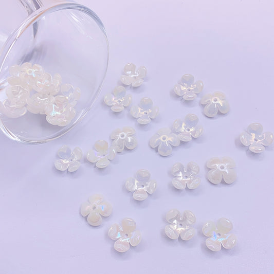 New bright color little happiness four-petal flower ABS osmantherefore hairstrand Gufeng Gem DIY shell accessory material