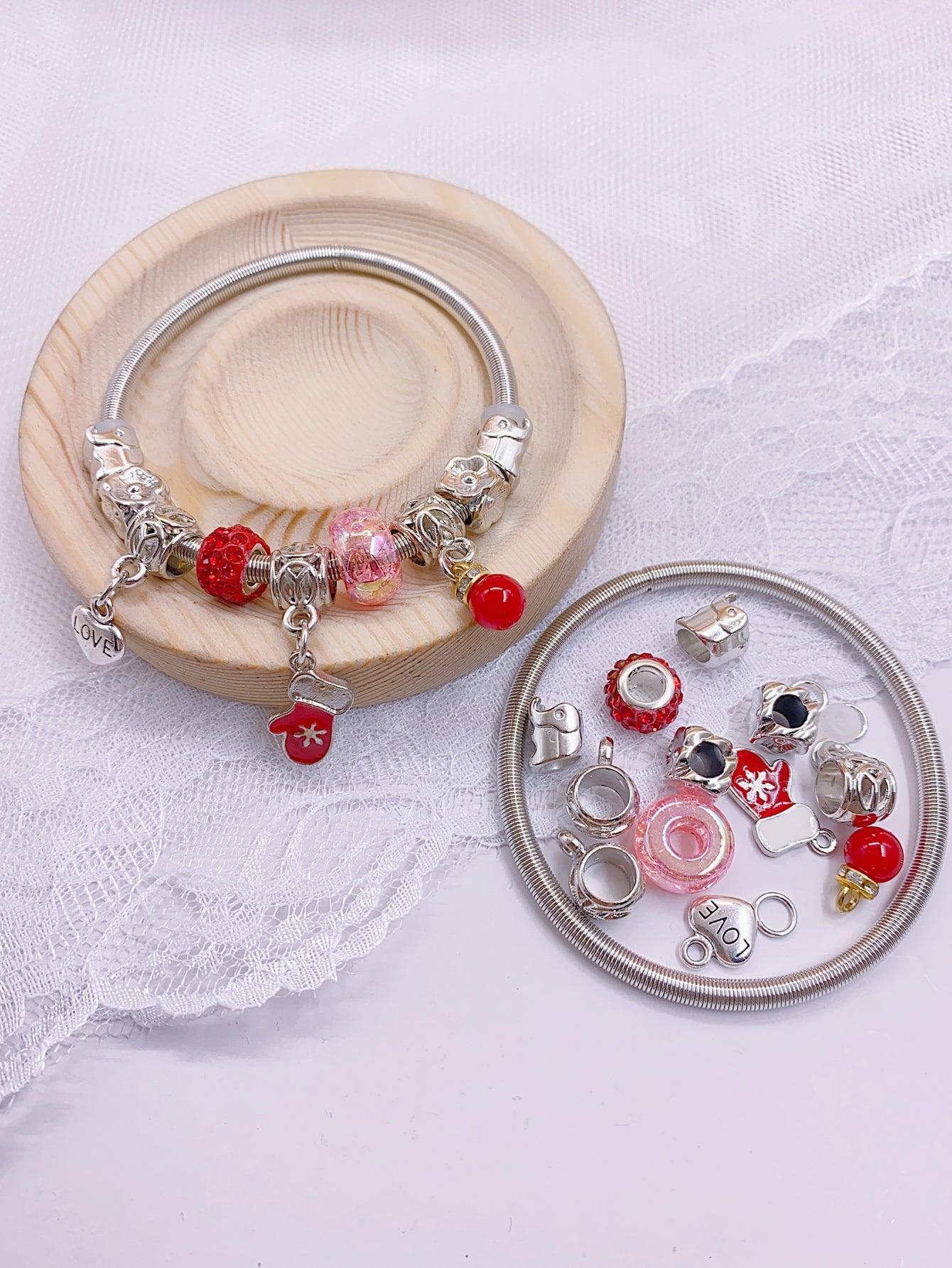New fashion Pandora series handmade straight hole bead diy girls gift bracelet beaded material accessories loose beads