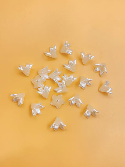 abs imitation pearl straight hole trumpet shaped accessories Beaded diy headdress jewelry accessories Pearl material