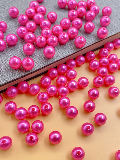 Candy color ABS straight hole imitation pearl bracelet Bead material Handmade diy homemade earrings necklace jewelry accessories pearl