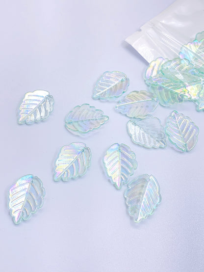 abs imitation pearl straight hole leaves hand beading magic leaf transparent diy hand jewelry beading material