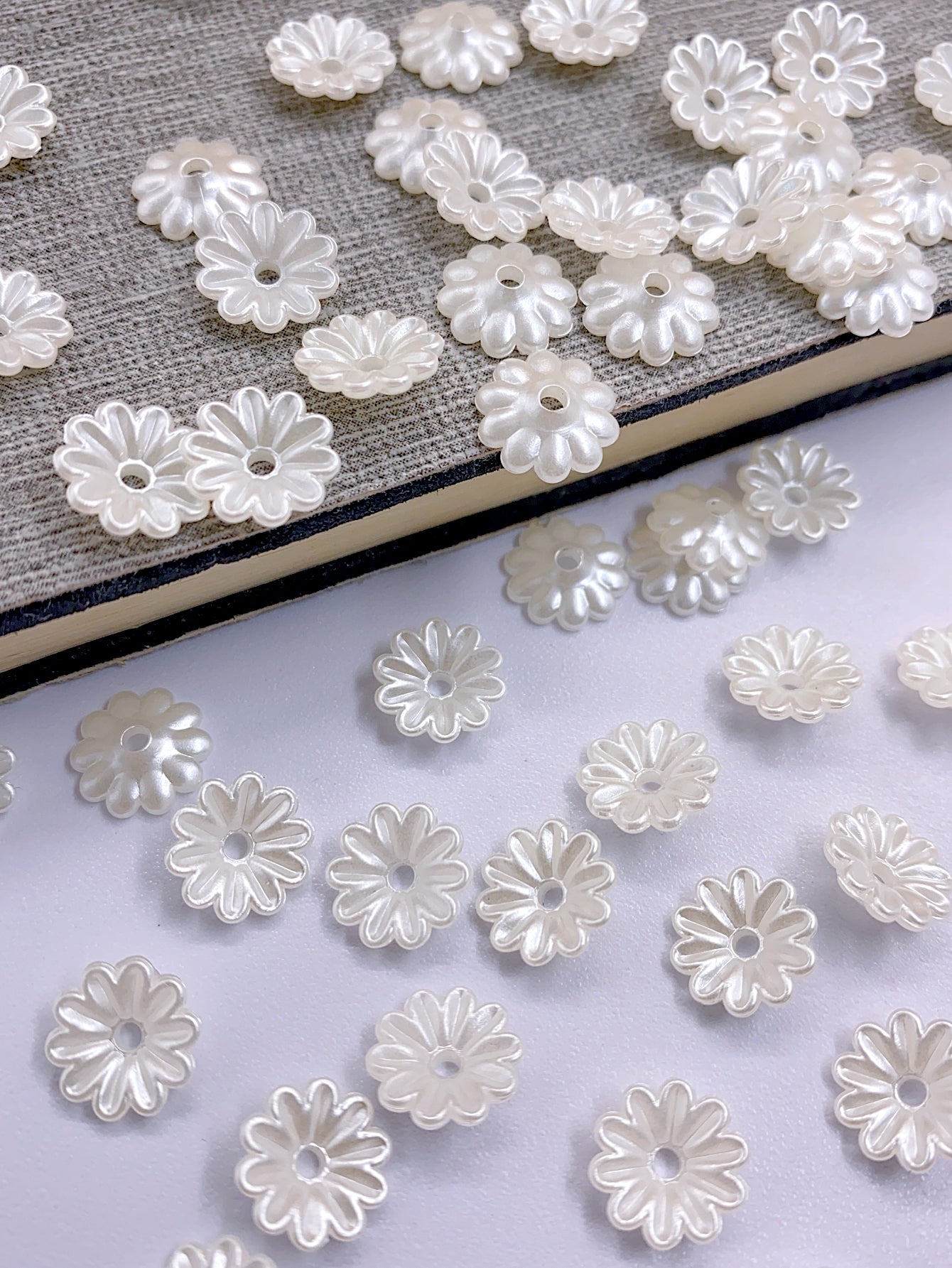 New ABS imitation pearl daisy-like straight hole patch pearl diy jewelry accessories pearl