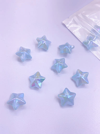 abs new mermaid star color series acrylic five-pointed star scattered beads DIY jewelry accessories Magic TV plated star bracelet beaded