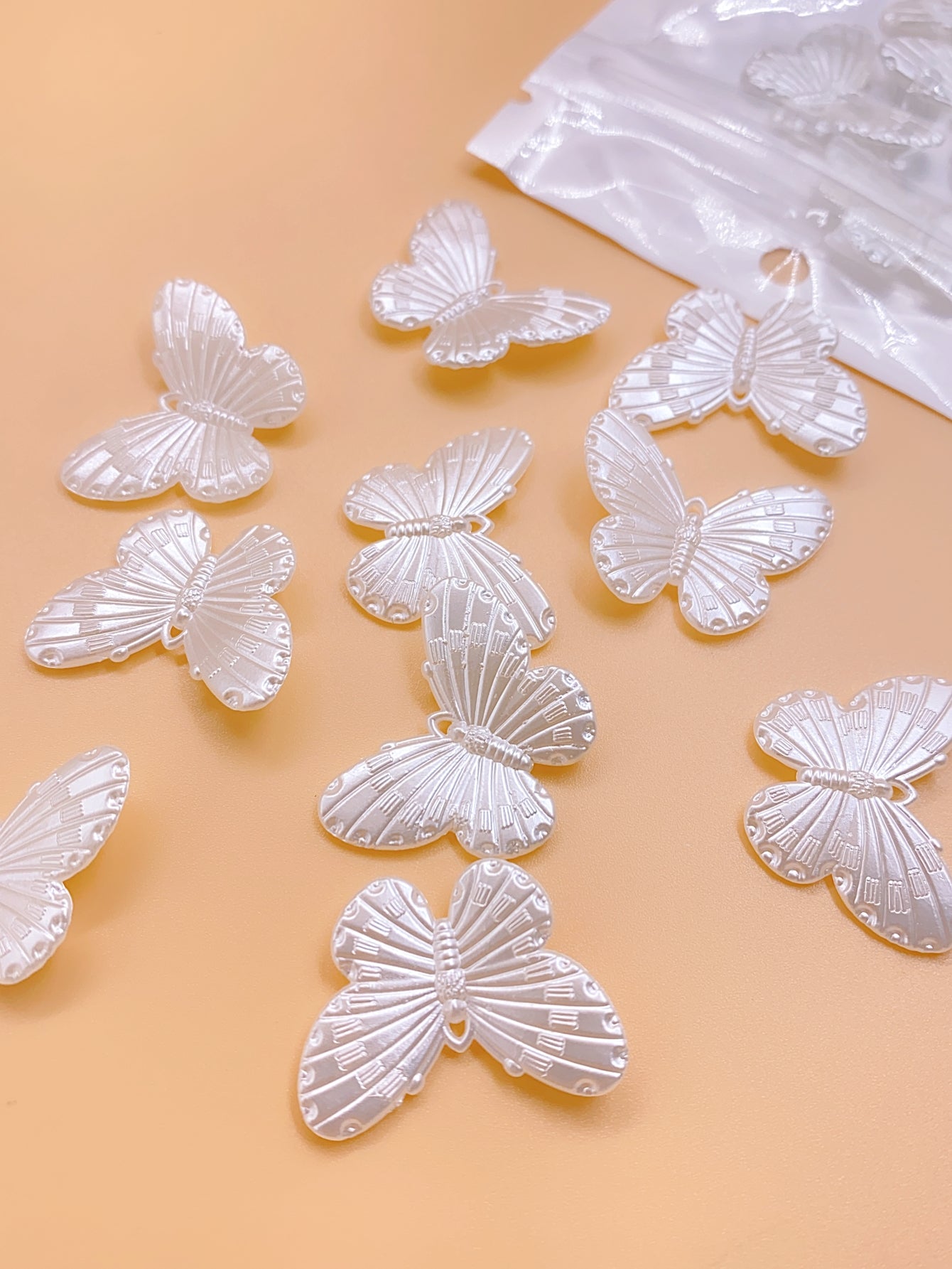 abs imitation pearl straight hole butterfly type diy jewelry accessories beading material