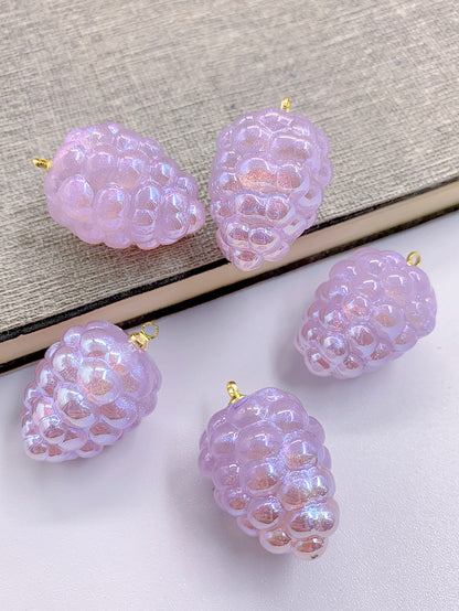 Lovely raspberry purple grape fruit resin pendant diy handmade earrings jewelry bracelet necklace accessory material
