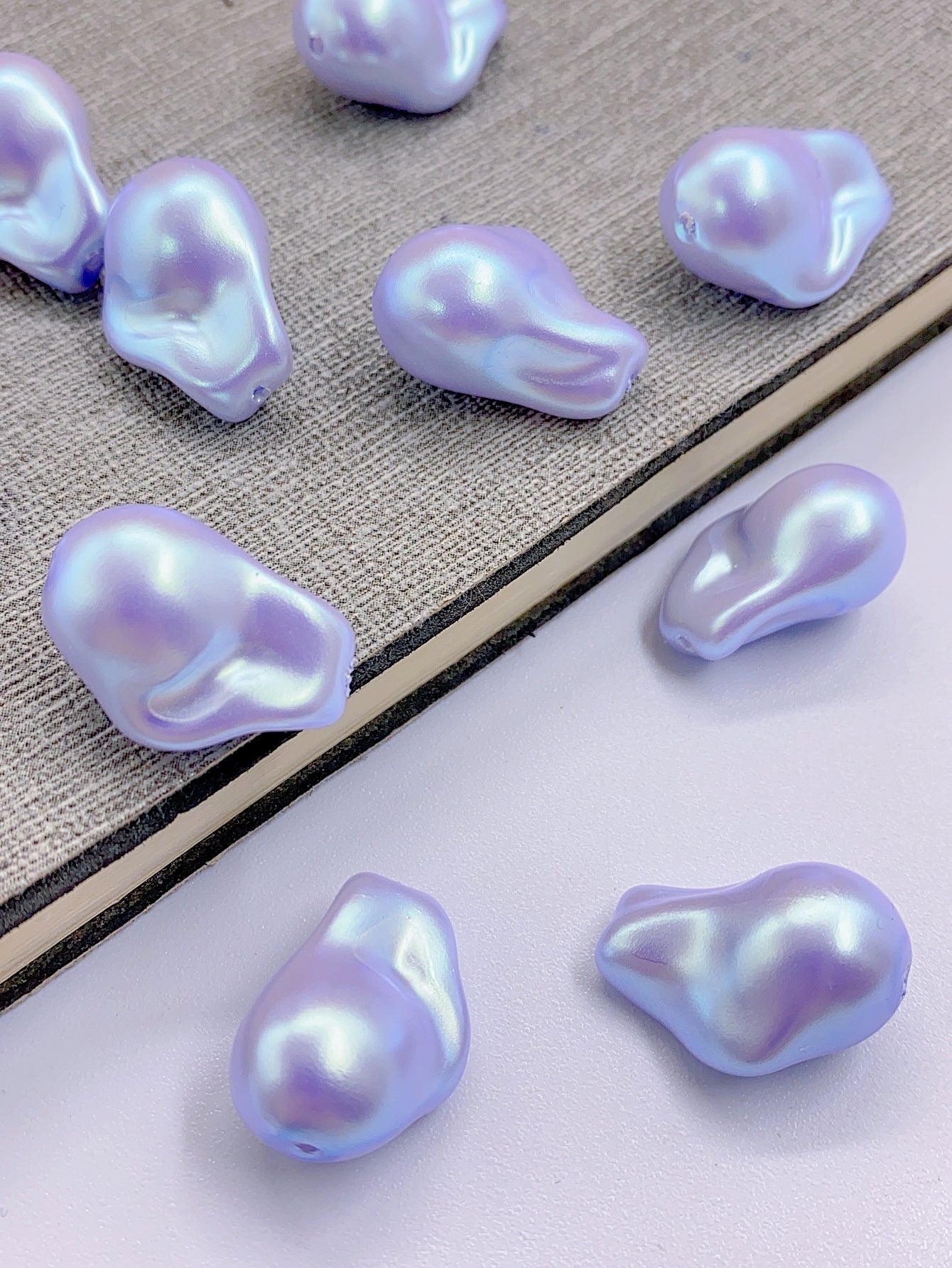 New ABS imitation pearl Mabel foot shaped shaped plated color straight hole pearl diy clothing accessories beading material