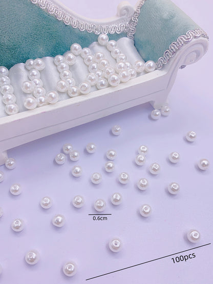 ABS straight hole imitation pearl bright water ground perforated plastic pearl diy beaded bag material jewelry accessories Pearl