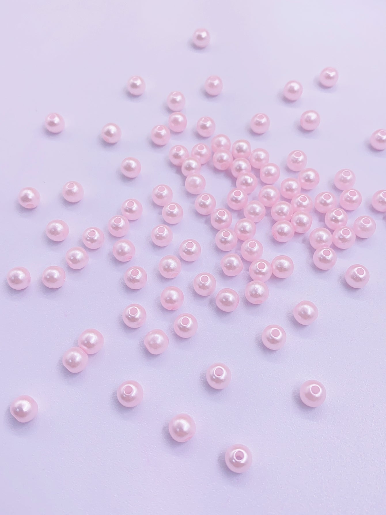 Color straight hole imitation pearl bright water ground holes ABS plastic pearl diy beaded bag material jewelry accessories Pearl