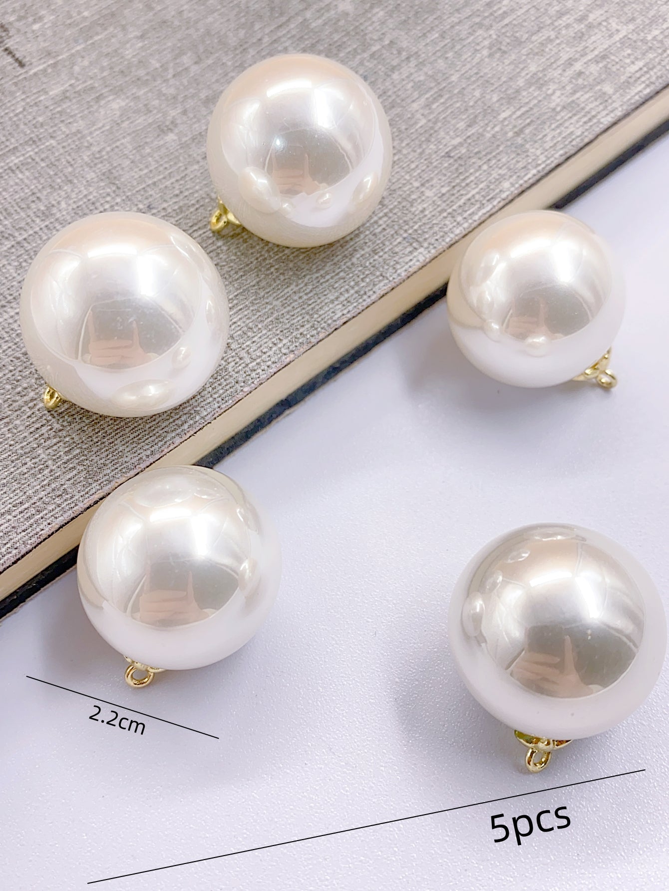 abs imitation pearl new fashion large round bead six claw alloy head hanging diy clothing jewelry accessories pendant pearl