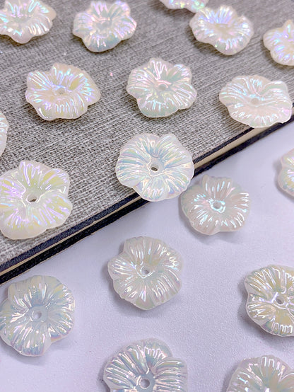 ABS imitation pearl Flat bottom wrinkle Patch hair clip mobile phone case decoration handmade diy material hair accessories
