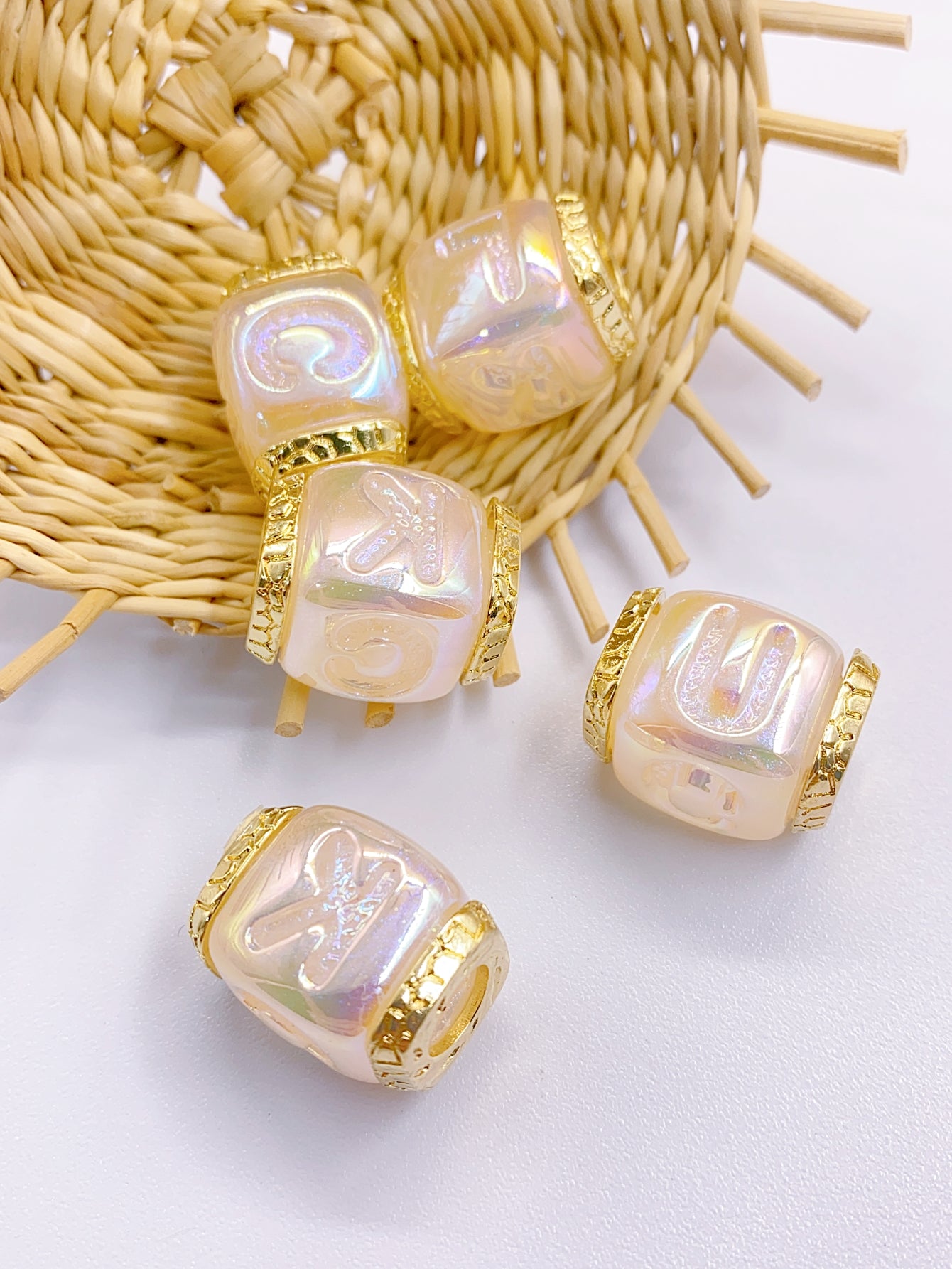 New abs Mermaid bead oblong alloy Star Color Shell small fresh clothing accessories Earrings Pendant diy pearl jewelry