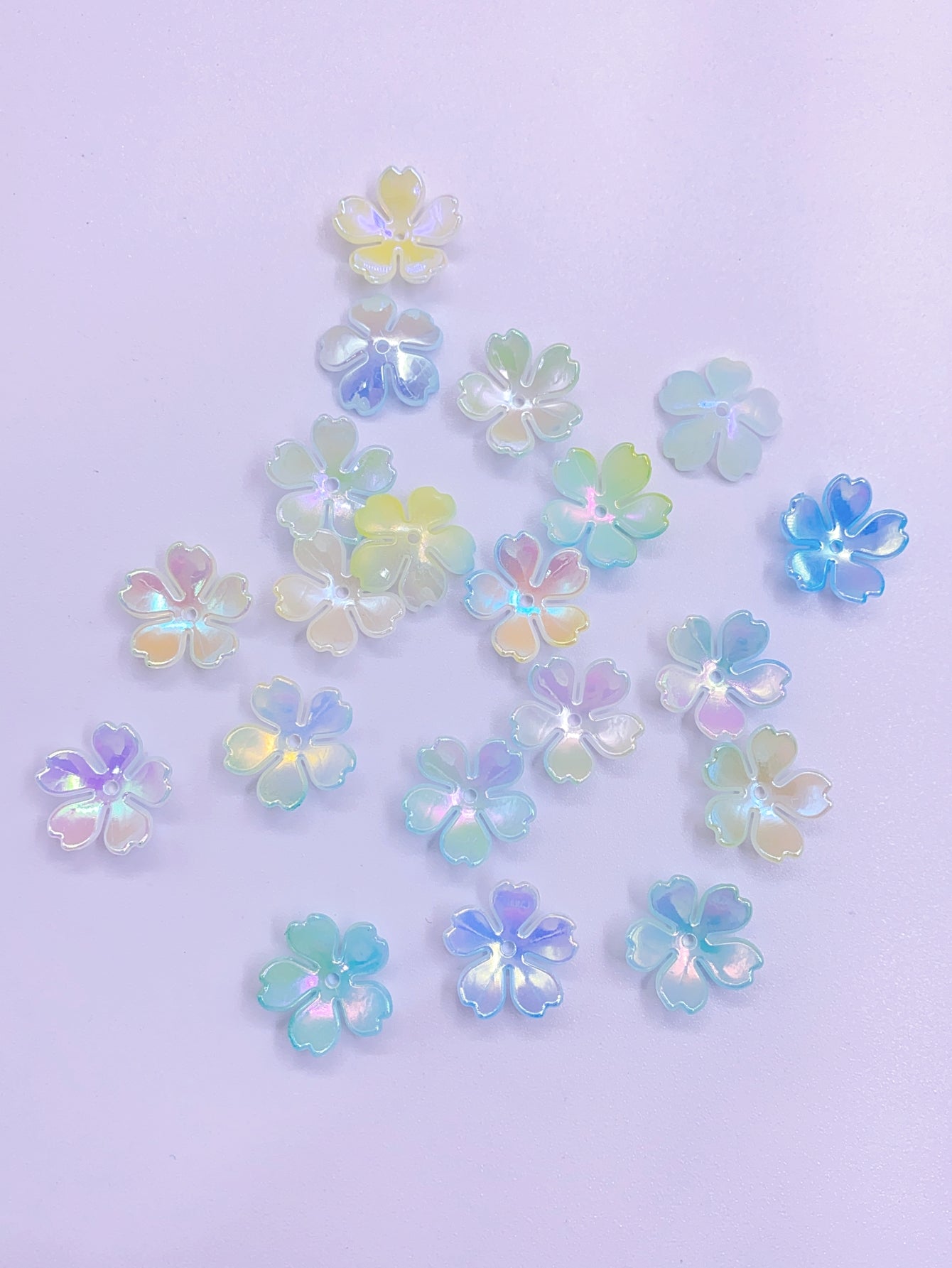 New small fresh acrylic five-petal flower cherry blossom abs material handmade diy hairpin accessories Pearl