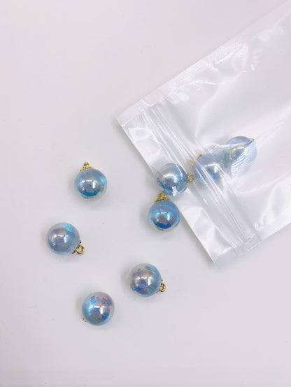 Merman gold foil star resin straight hole bead alloy hanging plating high goods non-scratch loose bead DIY mobile phone chain accessories material