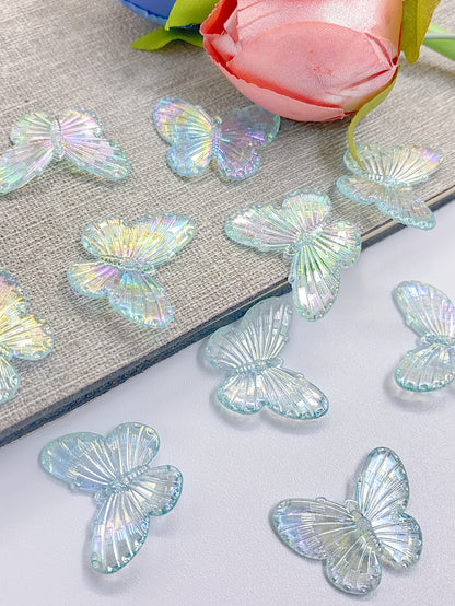 New colorful butterfly ABS material imitation pearl half patch hair clip hair card handmade diy accessories