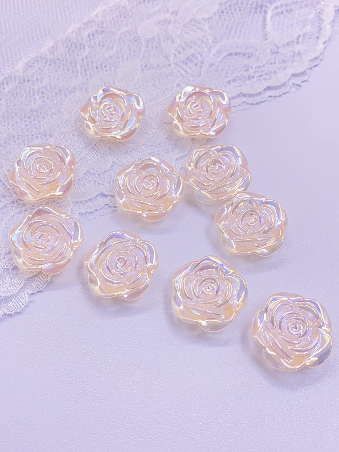New mermaid star color high-end flat bottom rose jewelry patch straight hole beaded diy1 clothing jewelry accessory beads