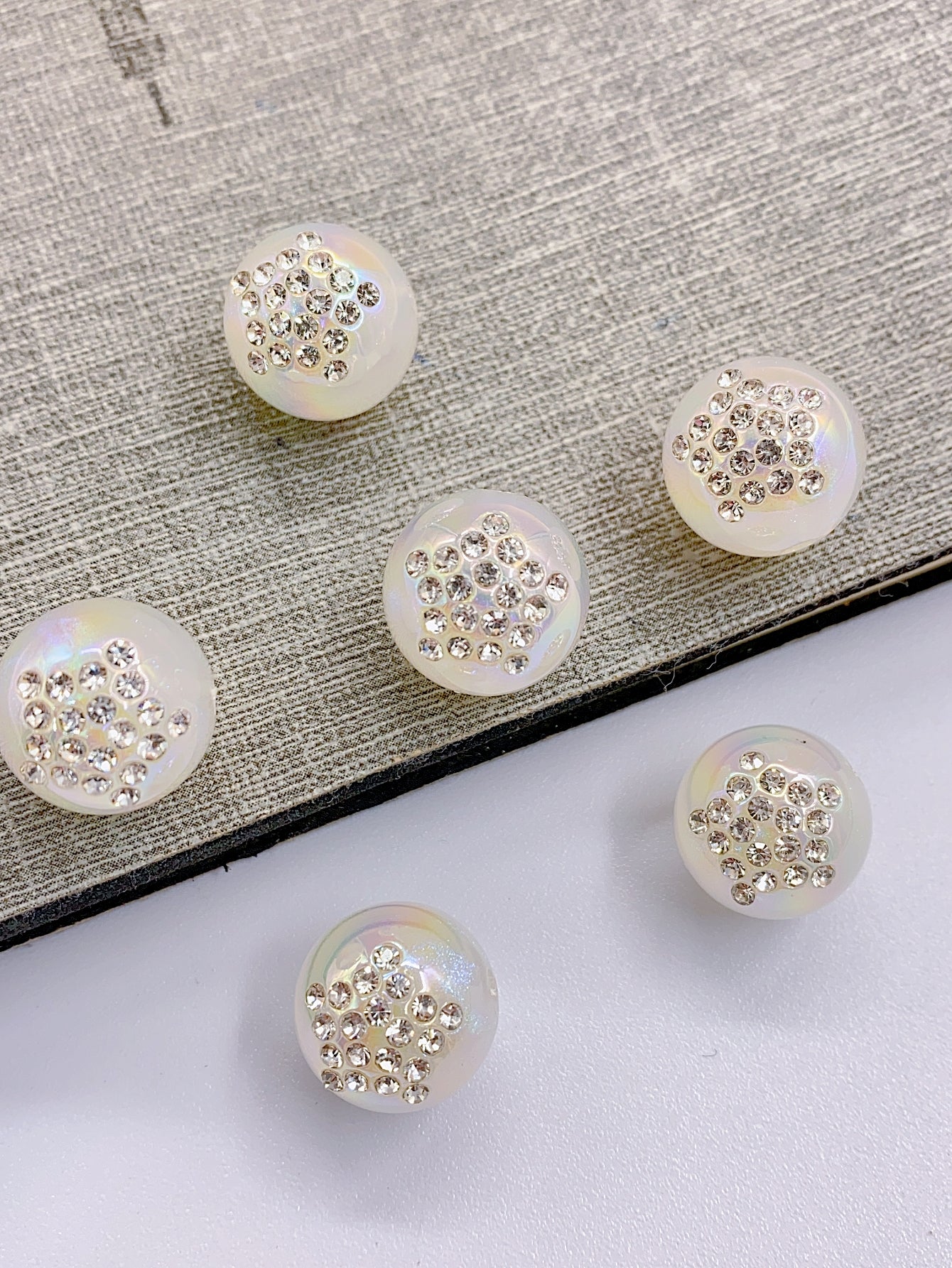 DIY accessories accessories ABS pearl set diamond round ball pendant accessories mixed hand-beaded