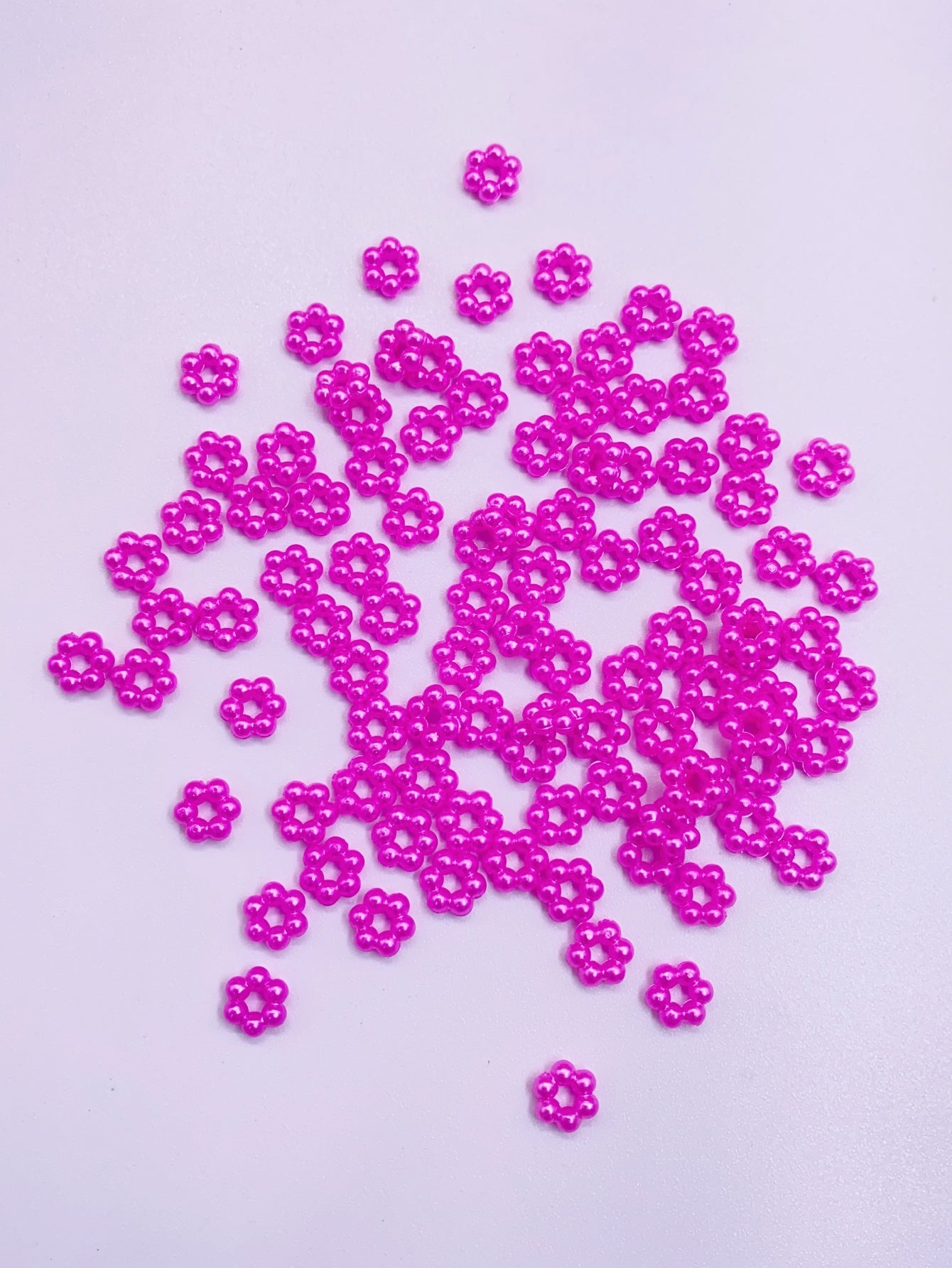 Multicoloured 6 beads flower shape abs straight hole imitation pearl diy jewelry clothing hand-beaded materials