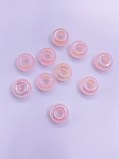 abs imitation pearl mermaid Star color series acrylic wheel bead flat bead color loose bead pendant necklace wearing bead jewelry 10 pieces