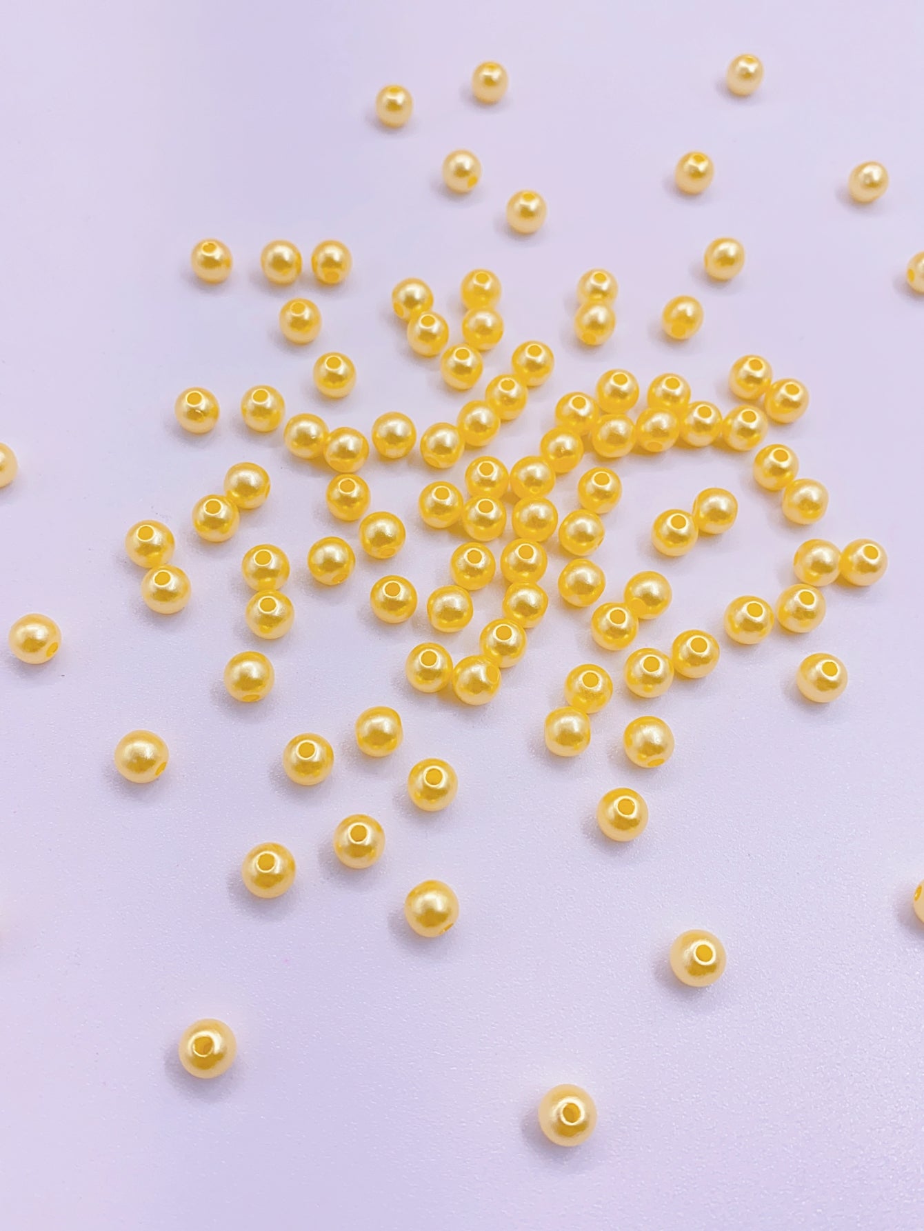 ABS straight hole imitation pearl bright water ground perforated plastic pearl diy beaded bag material jewelry accessories Pearl