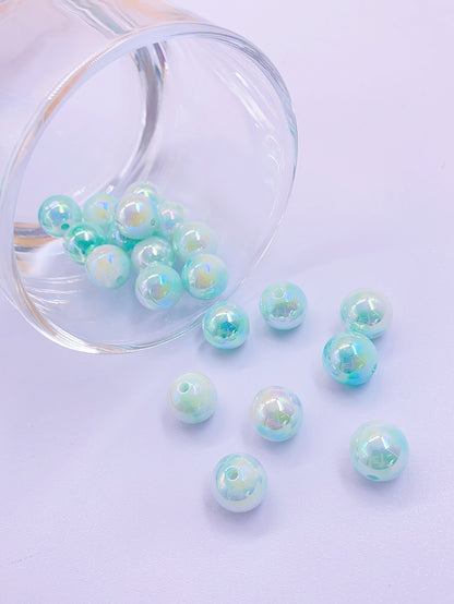 New candy two-color round beads DIY straight hole loose beads handmade accessories decorative woven bag hair accessories materials loose beads