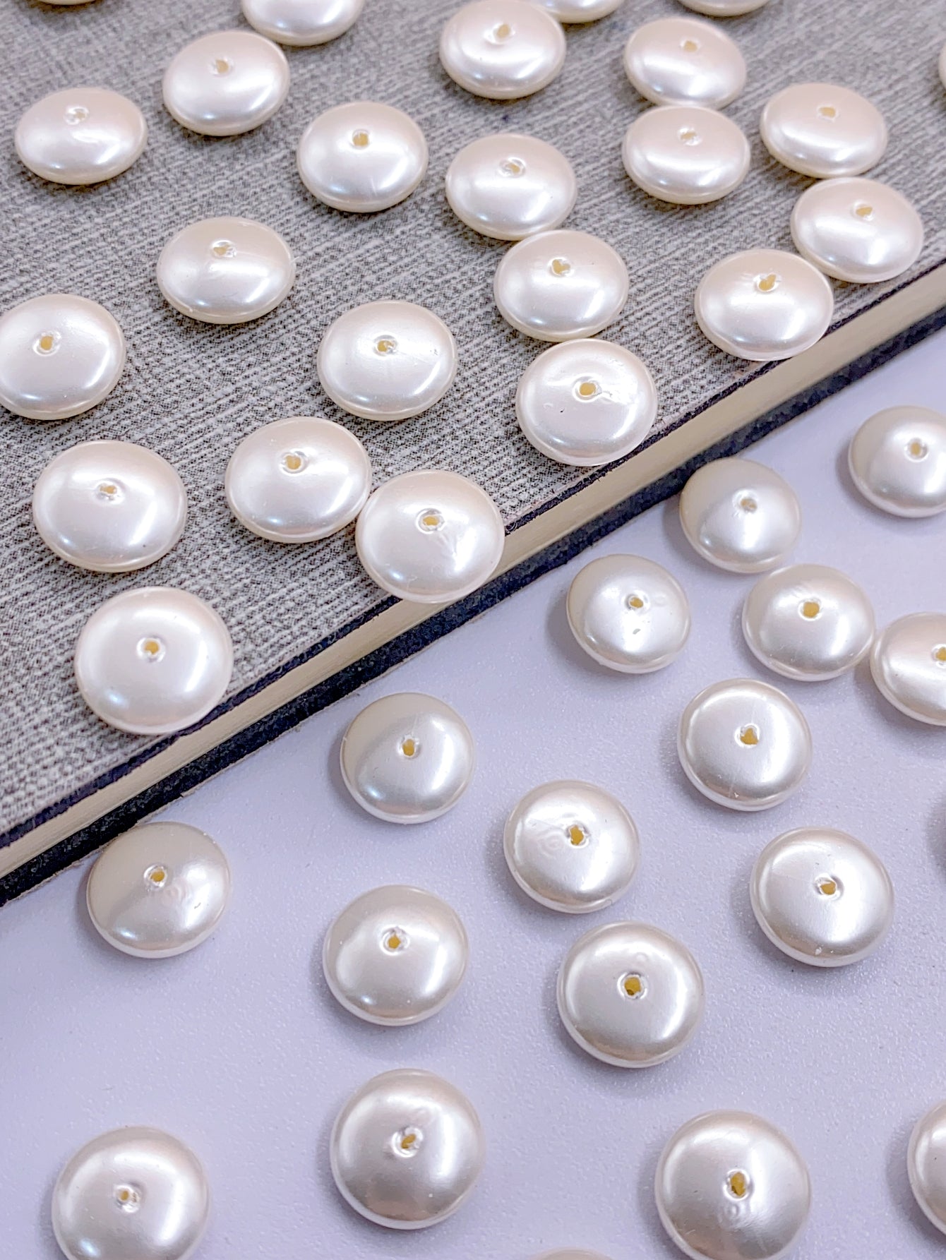 New Mabel round flat piece straight hole jewelry accessories diy clothing accessories jewelry decorative pearl
