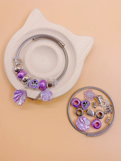 Fashion new women's steel ring self-made a variety of Pandora style bracelet diy hand-beaded materials