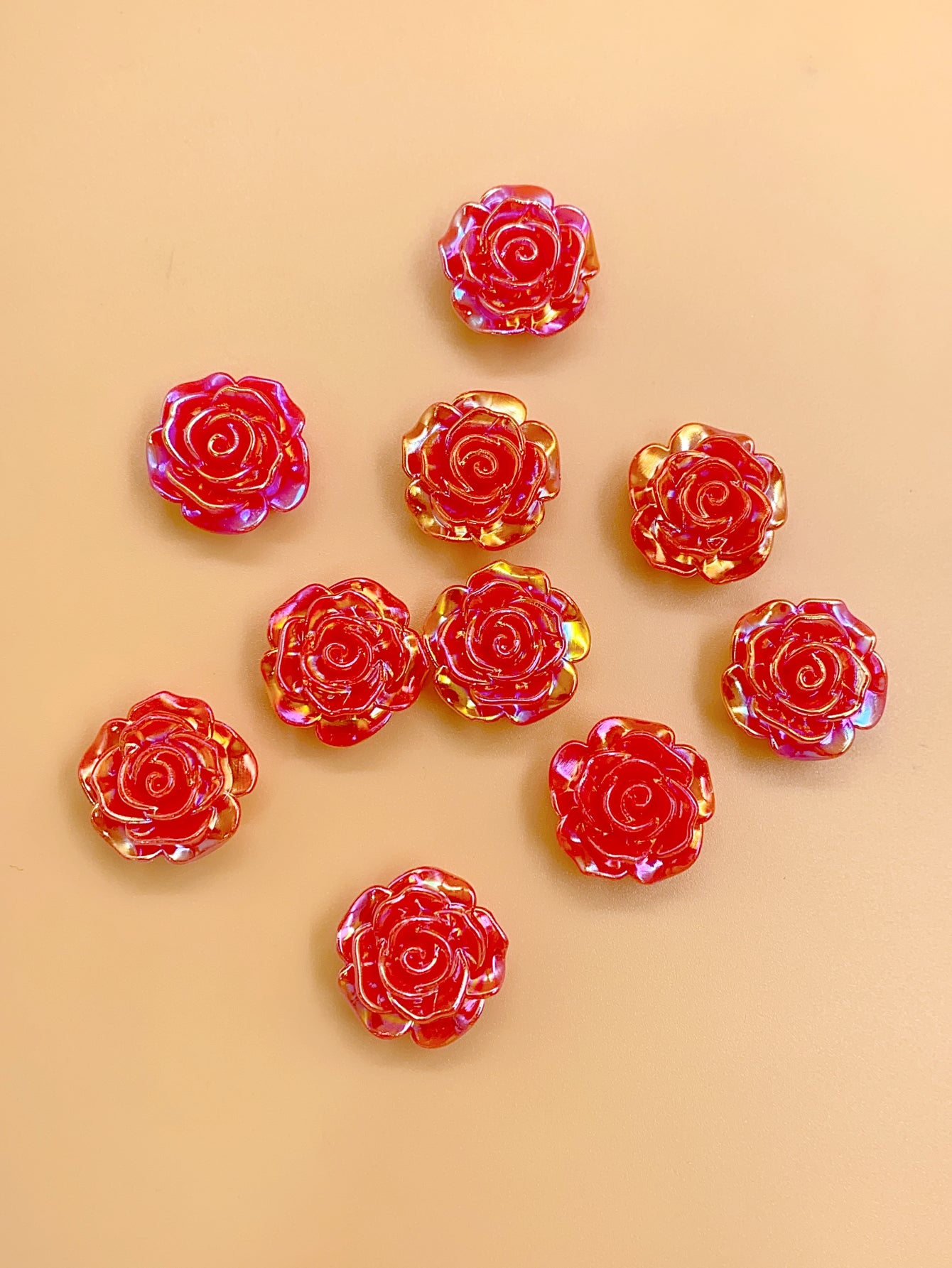 Happiness Rose Bouquet Material Kit diy Handmade beaded ABS imitation Pearl Pearl Rose Petal Flat Bottom Patch pearl