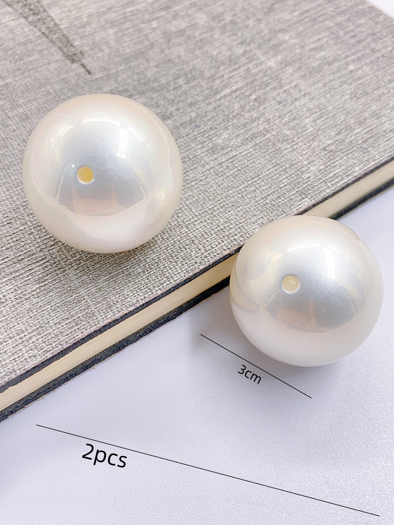 Straight hole ABS plastic highlighter imitation pearl accessories Handmade DIY decorative accessories material perforated round loose beads
