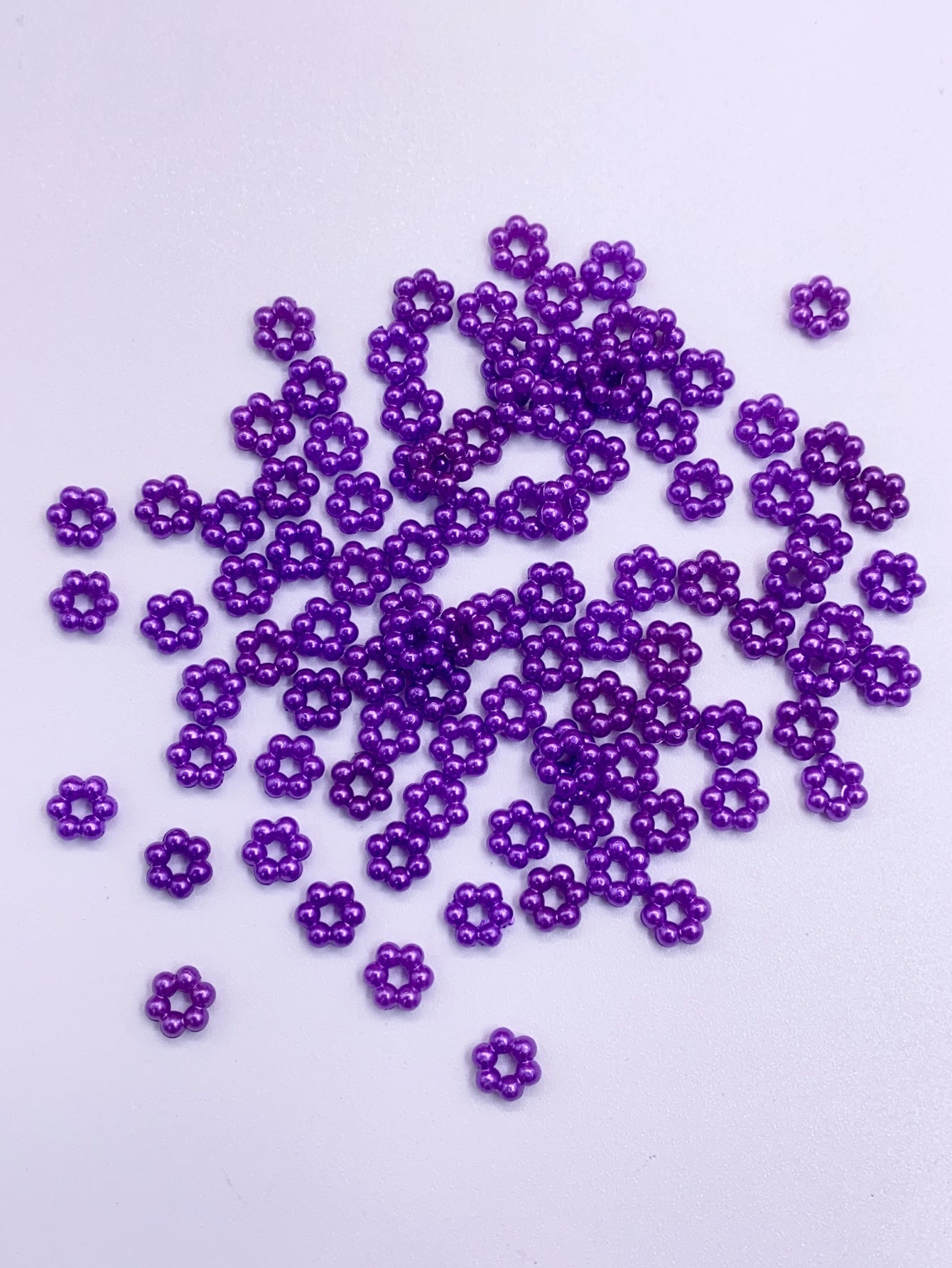 Multicoloured 6 beads flower shape abs straight hole imitation pearl diy jewelry clothing hand-beaded materials