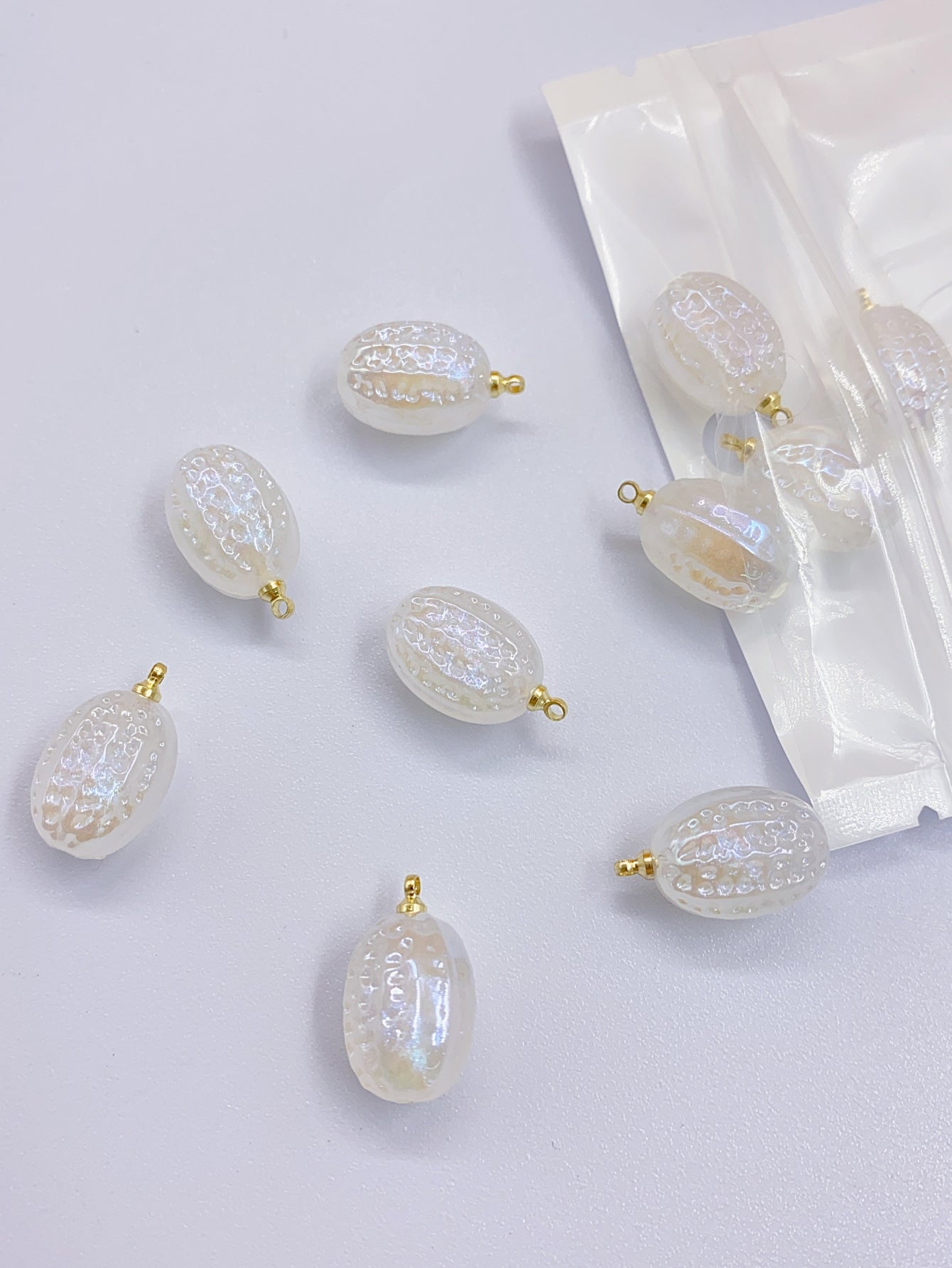 Starry sky color shell series shaped beads hanging 10 pieces