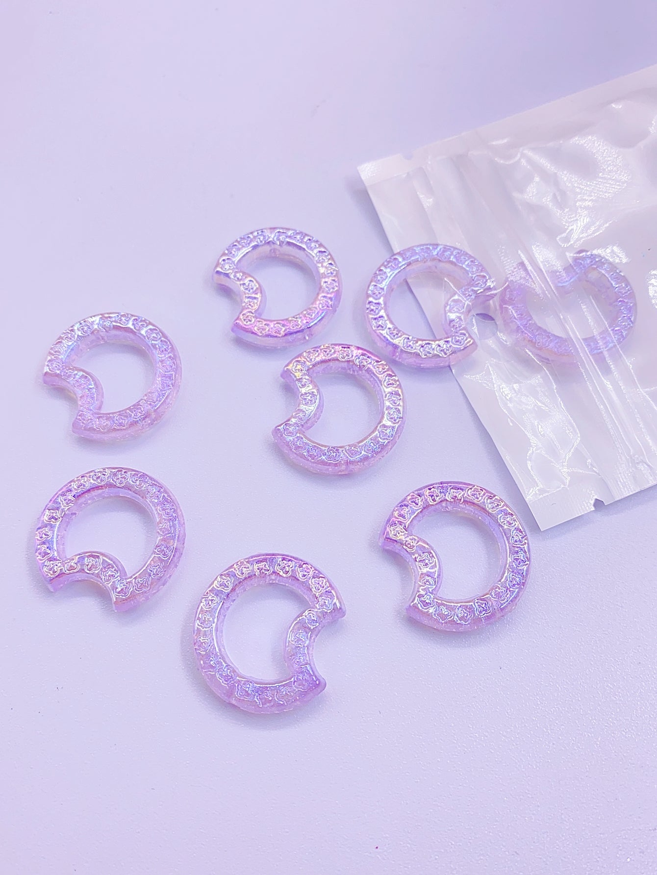 New high-end mermaid star color crescent shaped straight hole diy clothing jewelry accessories beading materials