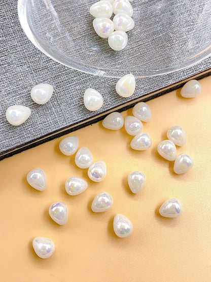 ABS imitation Pearl Bright color Straight Hole Water drop beaded bracelet necklace accessory beads