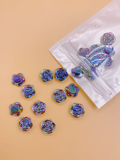 14mm magic rose double cross hole plastic beads loose beads handmade diy head accessories shoes and hats accessories