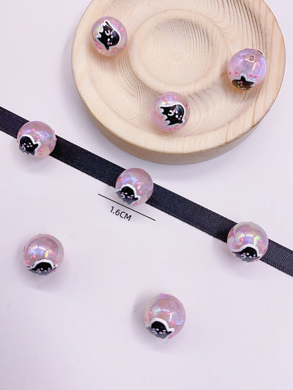 New hand-painted cartoon painted beads Acrylic beading diy loose bead bracelet mobile phone chain accessories drip beads accessories materials