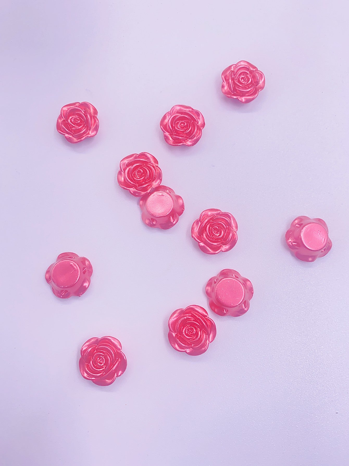 Colorful accessories 18mm happy rose material diy handmade beaded abs artificial beaded rose petals