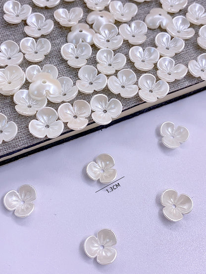 New abs straight hole pearl mini big flower accessories diy handmade beading