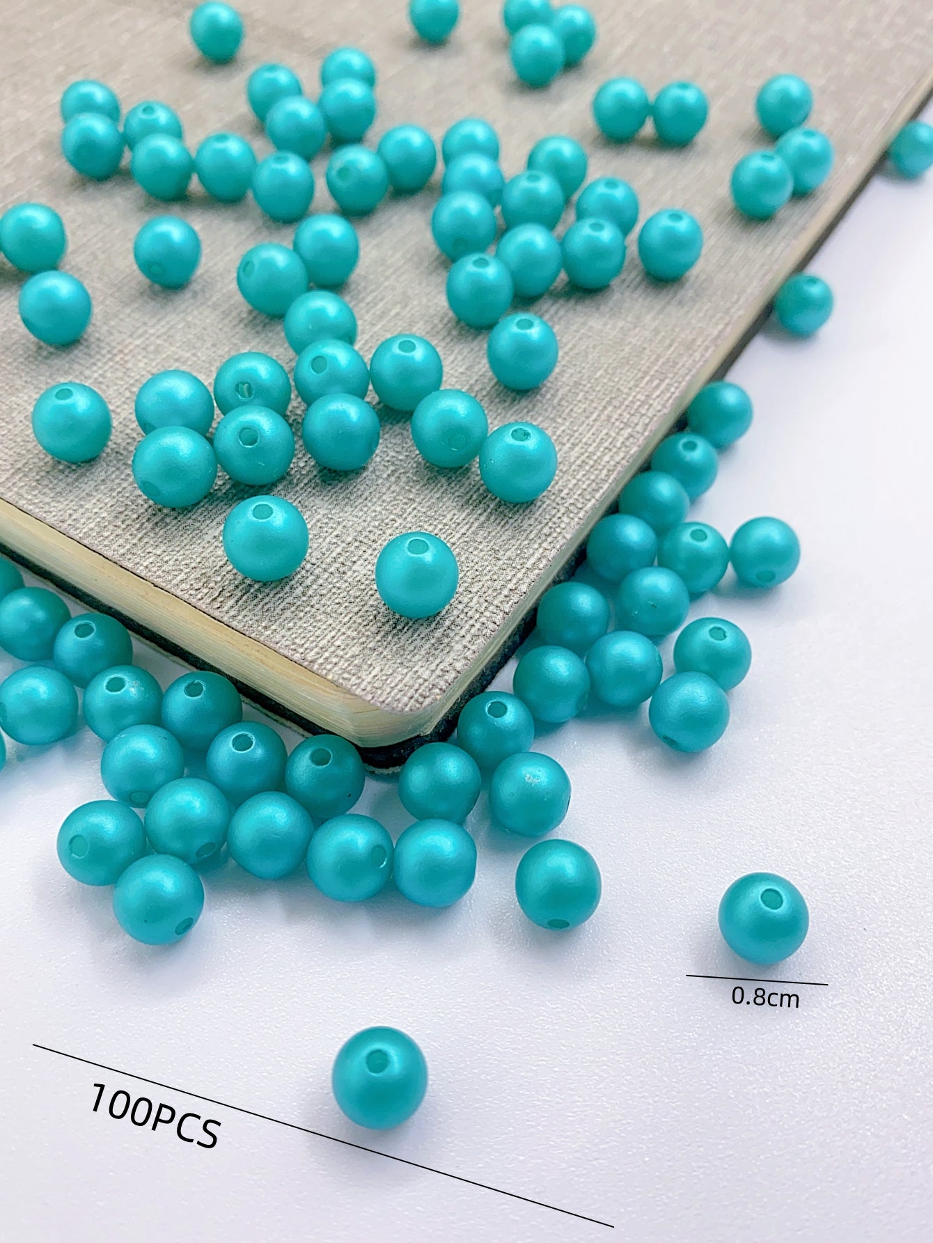 diy handmade beaded jewelry clothing accessories Green straight hole pearl accessories materials