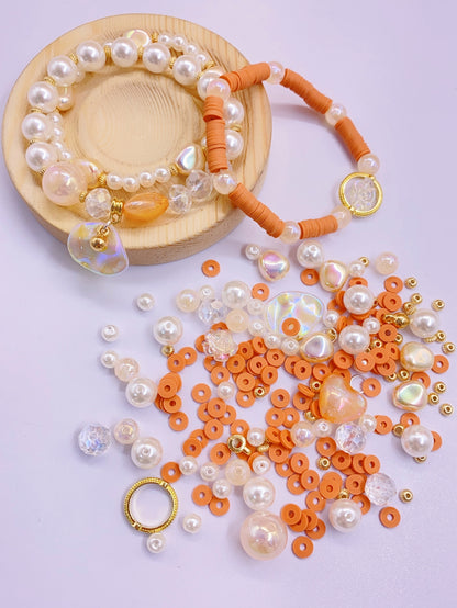 Simple high-grade abs pearl homemade bracelet jewelry diy colorful pearl mixed beaded material bag
