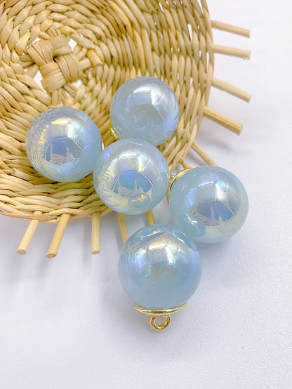 New high-end mermaid star color series bow alloy round bead accessories hanging 5 pieces